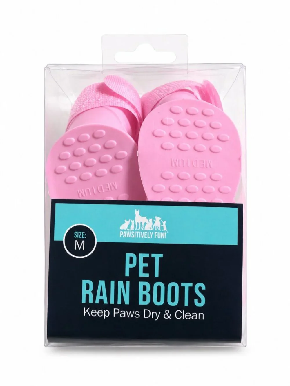 Pawsitively Fun Pink Pet Rain Boots Medium NIP Waterproof Dog Boots